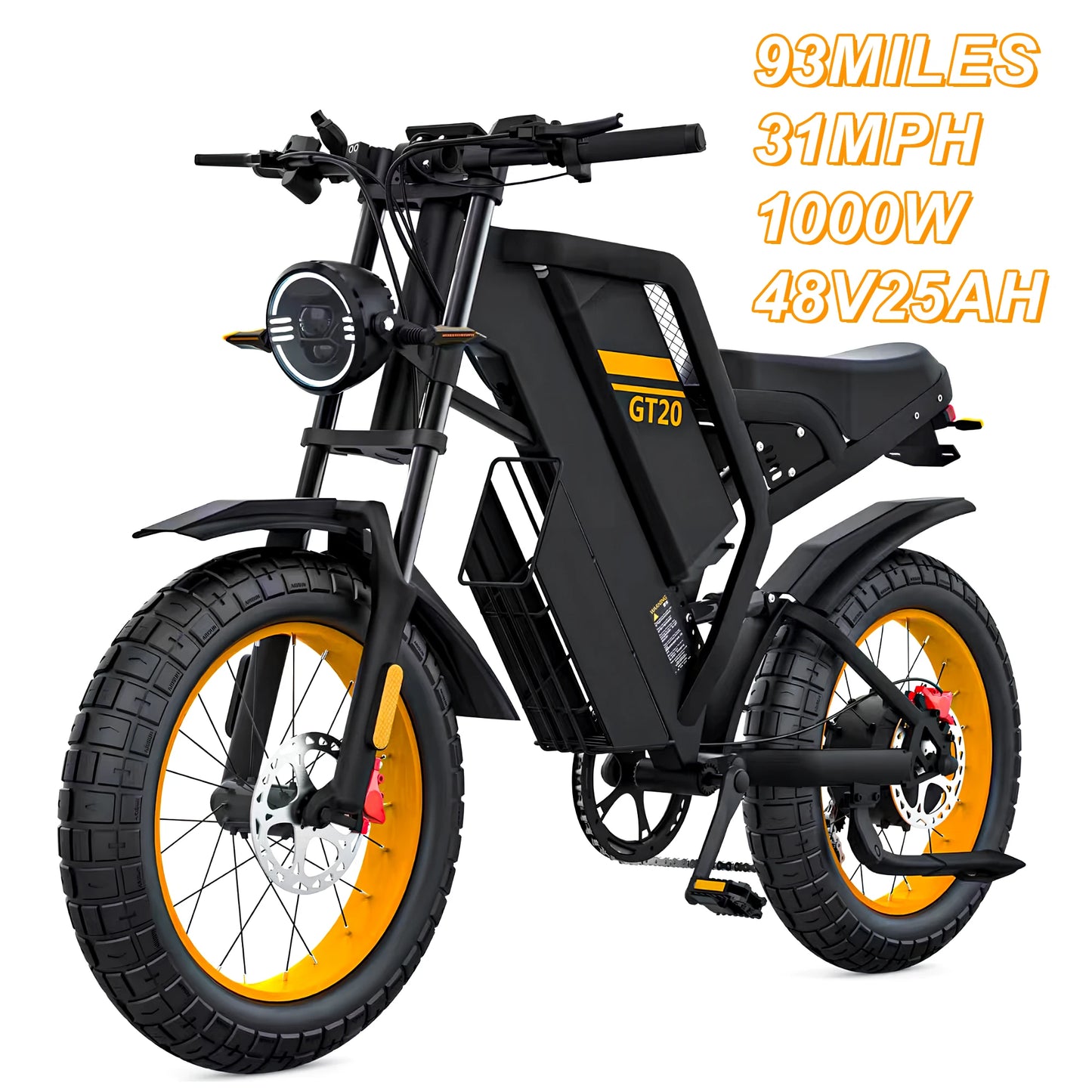 Electric Bike for Adults 1000W 2000W 3000W Motor Removable Battery 93 to 145 Miles Electric Motorcycle 20 Inch by 4 Inch Fat Tire Ebike