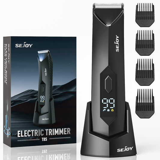 Sejoy T8S Electric Groin Hair Trimmer Men Rechargeable Body Groomer Waterproof