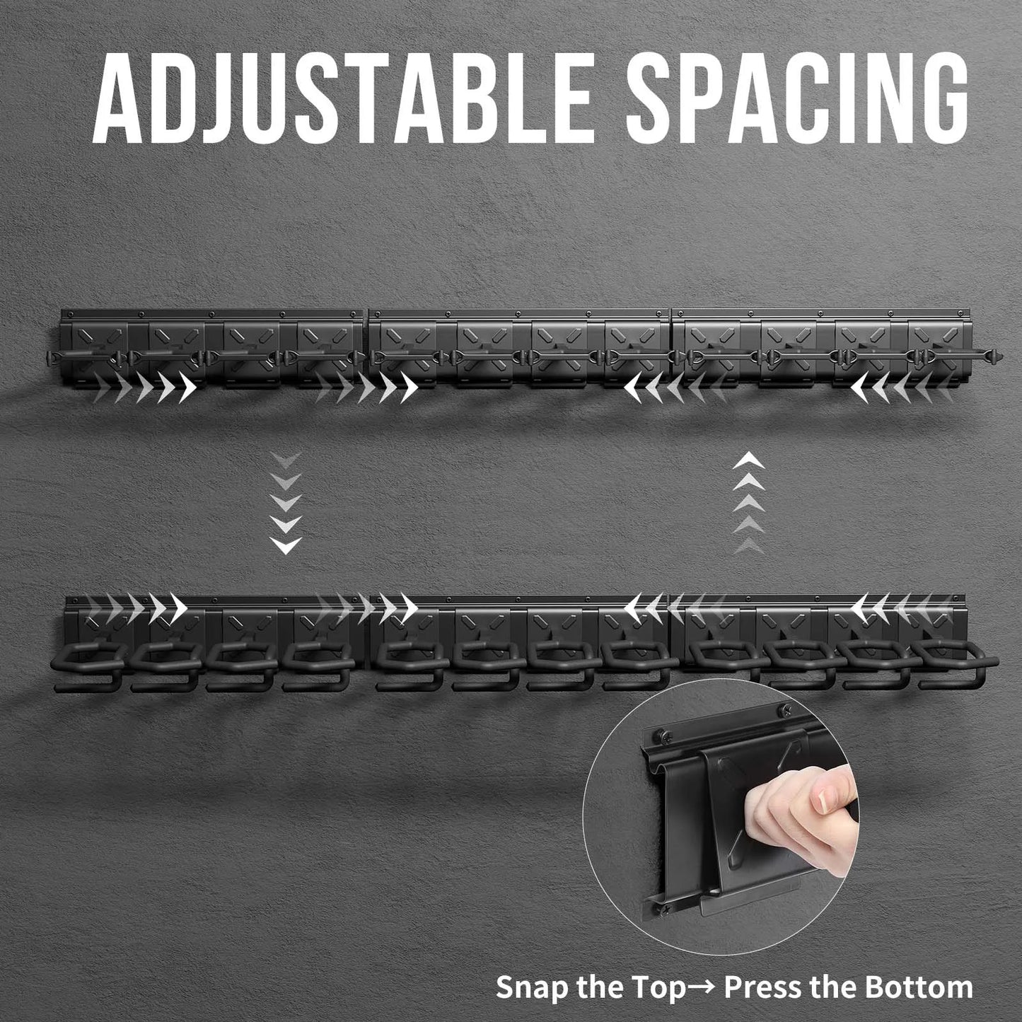 12 Slot Long Gun Rack Wall Mounted Adjustable Rifle Storage Holder 220 Lbs Load Capacity