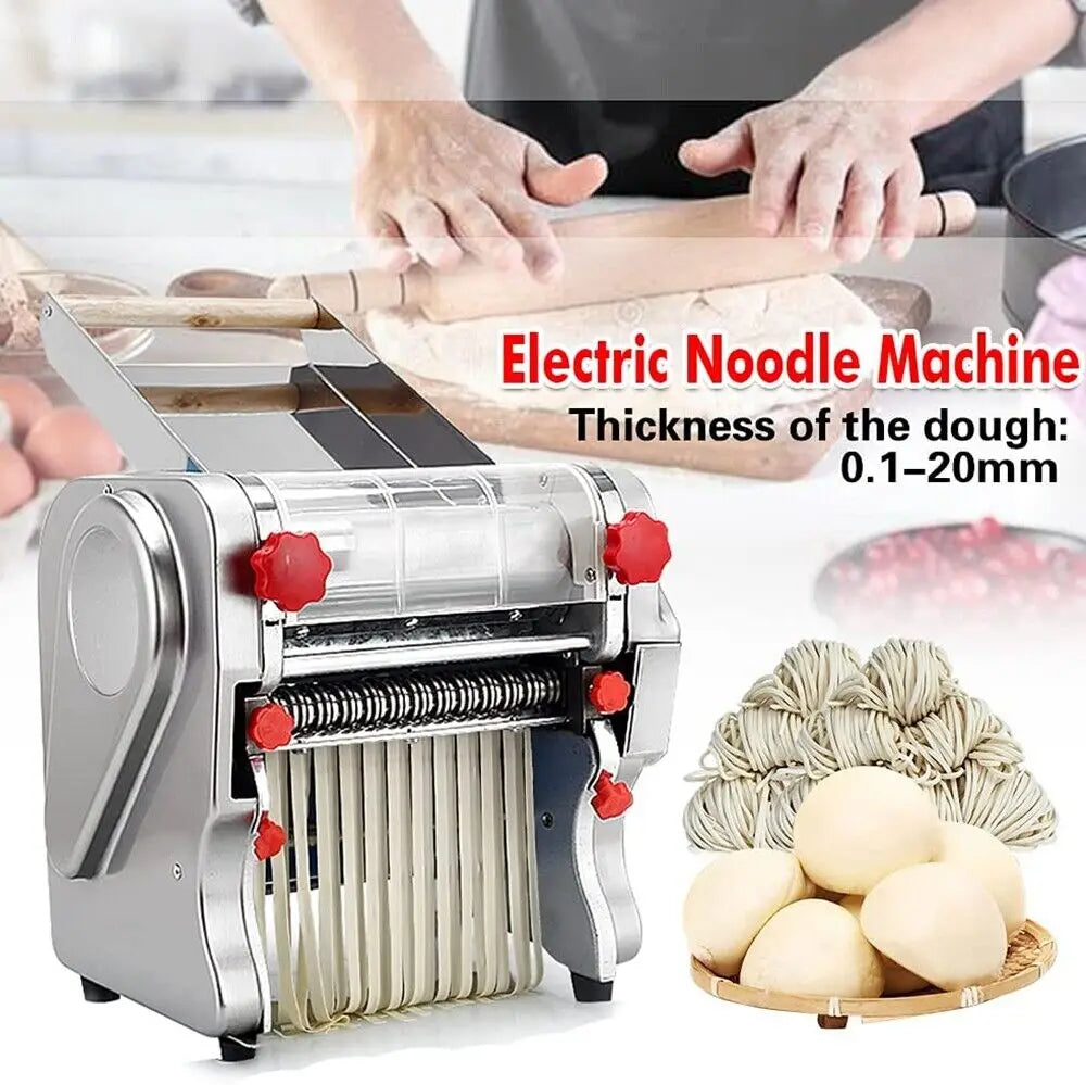 550W Electric Pasta Maker Noodle Machine Dumpling Skin Roller Stainless Steel