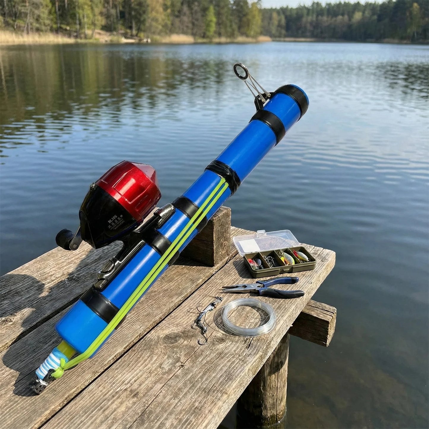 Compact Fishing Catapult Rod Holder Lure Launcher Bass Trout Catfish Saltwater