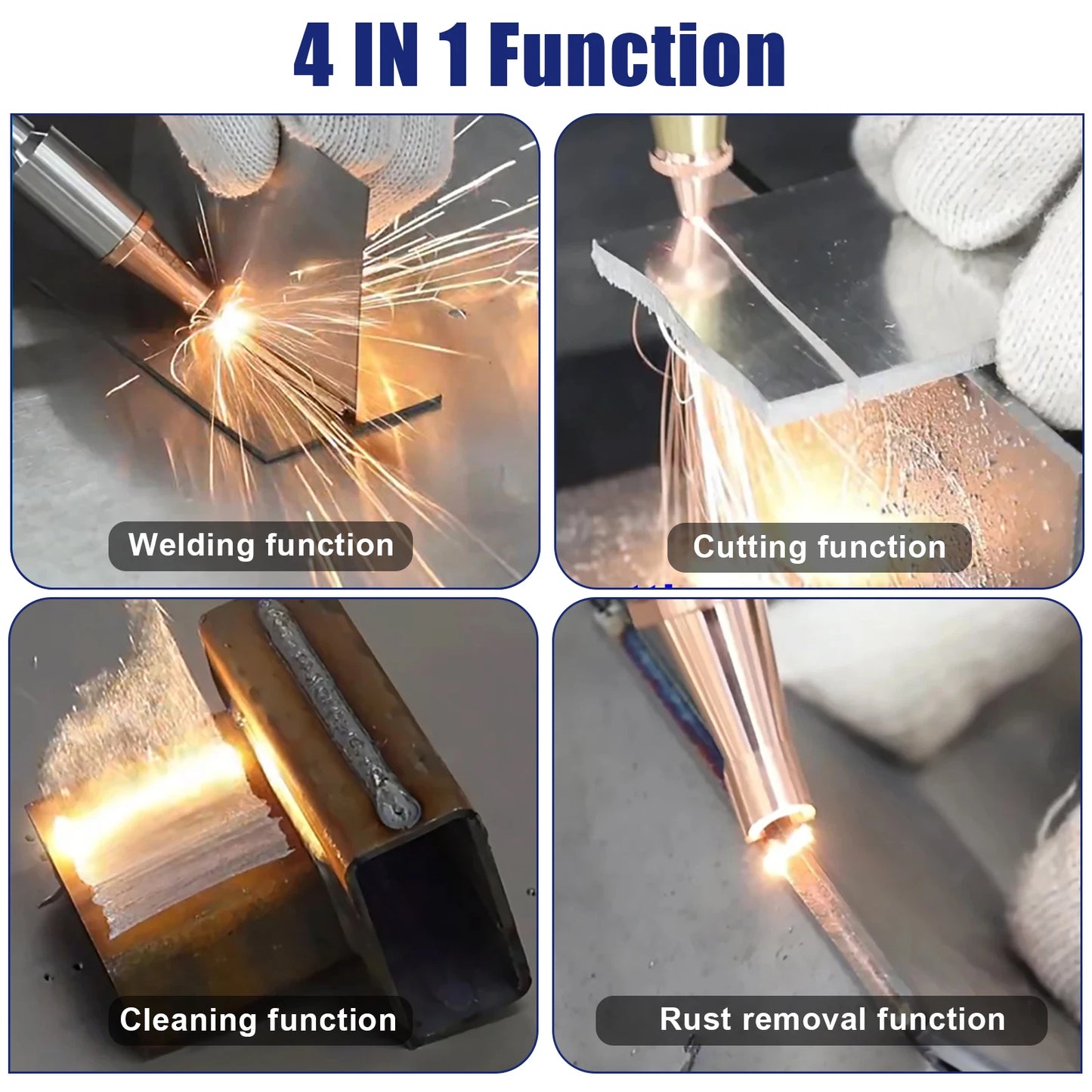 3000W 4 in 1 Fiber Laser Welding Cutting Cleaning Soldering Machine Handheld Fiber Laser Welder for All Metal EU US Stock