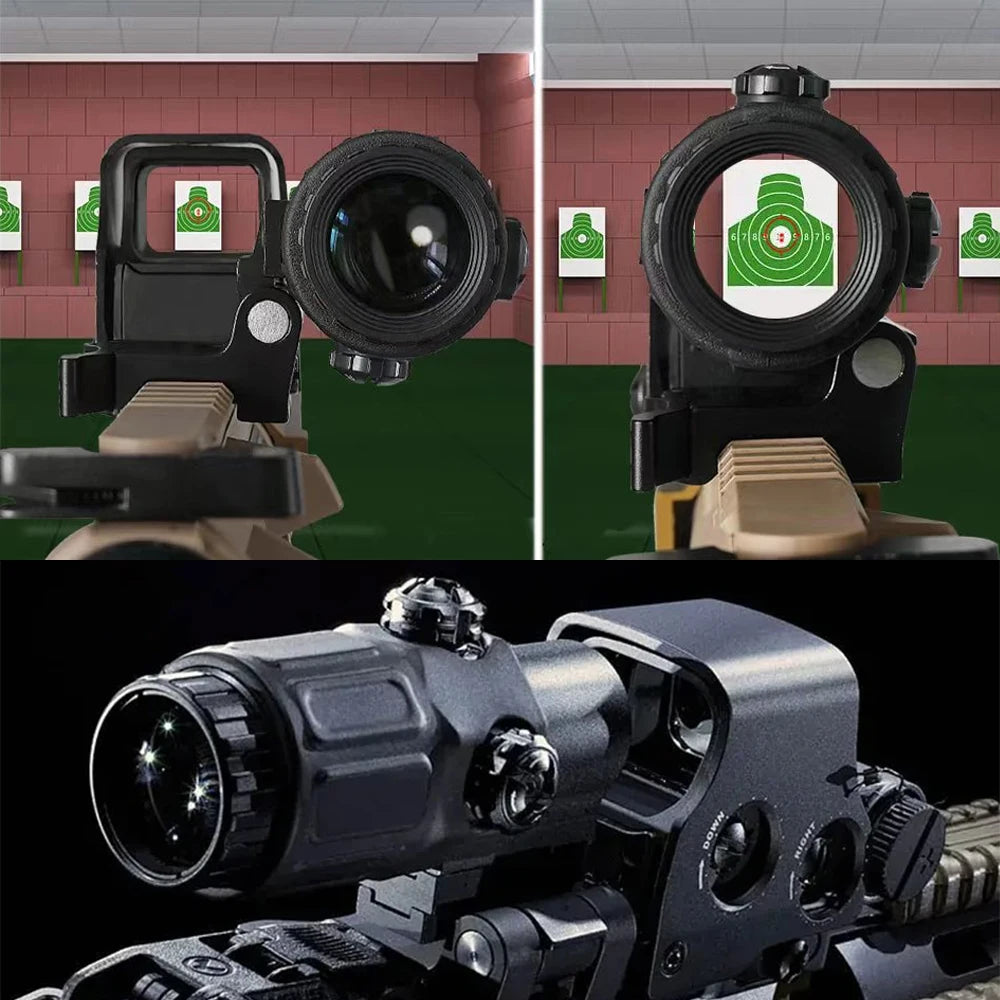 558+G33 Holographic Reflex Sight Red Dot Optic Sight with G33 3X Magnifier Combo Built-in Flip QD Mount