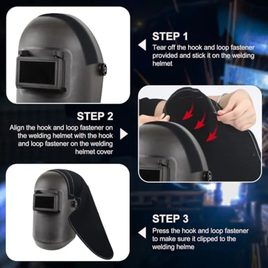 2 Pcs Welding Helmet Cover Welding Hood Welding Neck Protector Helmet Extended Cover Welding Head Cover Helmet Extended FR Cott
