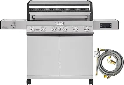 6-Burner Convertible Natural Gas Smart bbq Grill Stainless Steel Denali 605 with Conversion Kit
