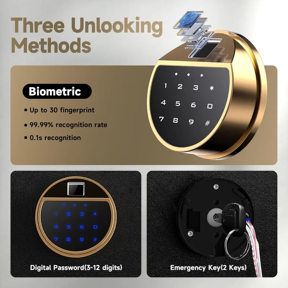18-20 Biometric Gun Safe Wider and Deeper Fingerprint Gun Safes for Rifle and Pistols Large Quick Access Heavy Duty Gun Cabin
