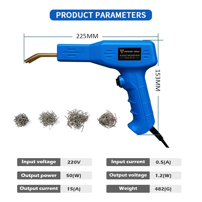 Bumper Repair Torch Kit Plastic Welder Heat Stapler Soldering Iron EU 220V - Complete Bumper Repair Tool Set for Car Body Work