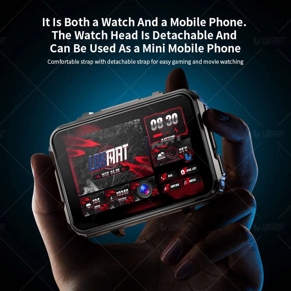 LOKMAT 5 Max Android Watch Phone 4G WiFi Dual Camera With Flashlight Gaming