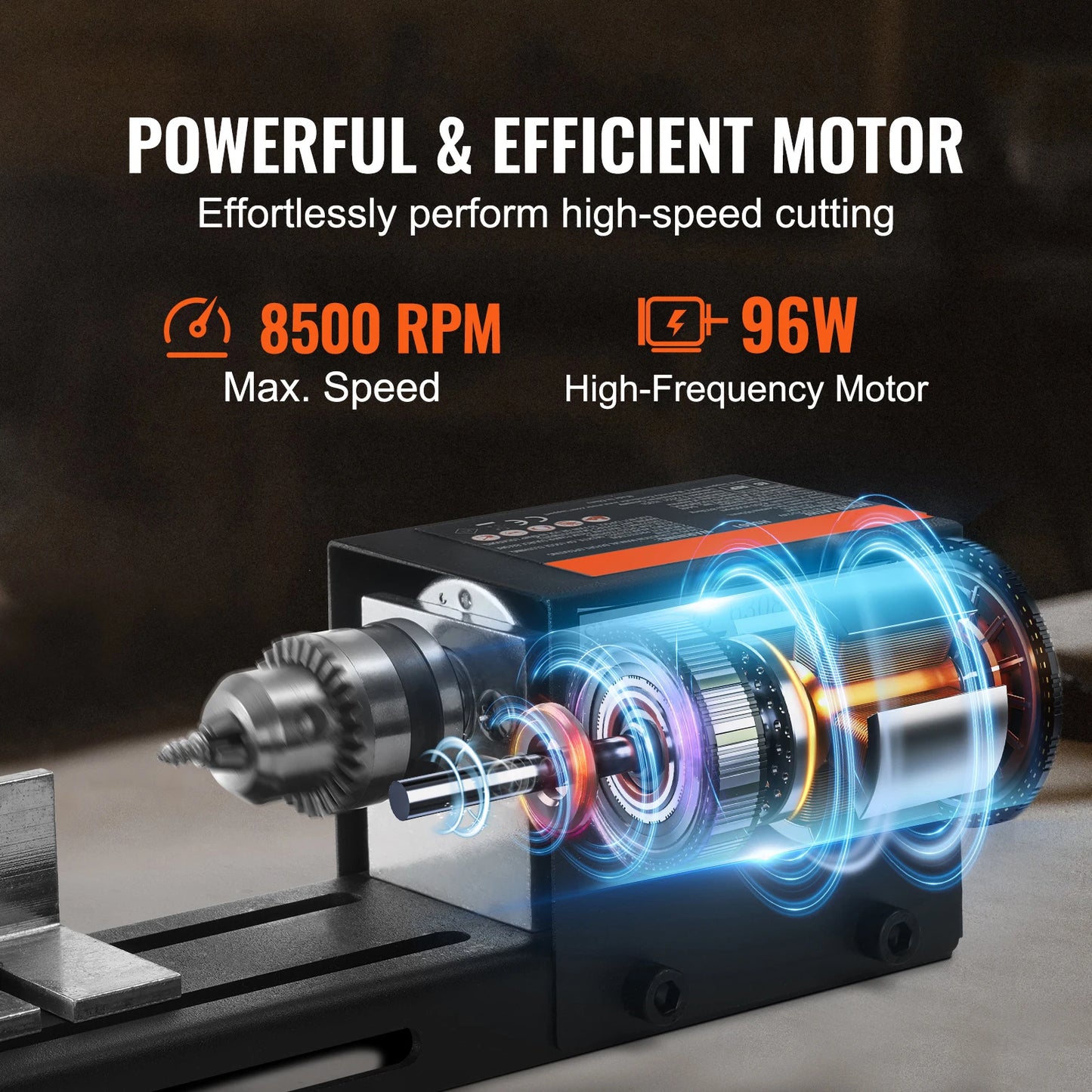 SucceBuy Mini Wood Lathe Machine 2.76inx6.3in 24VDC 96W Machine Accessories 7 Speed s for DIY Woodworking Wood Drill Rotary Tool