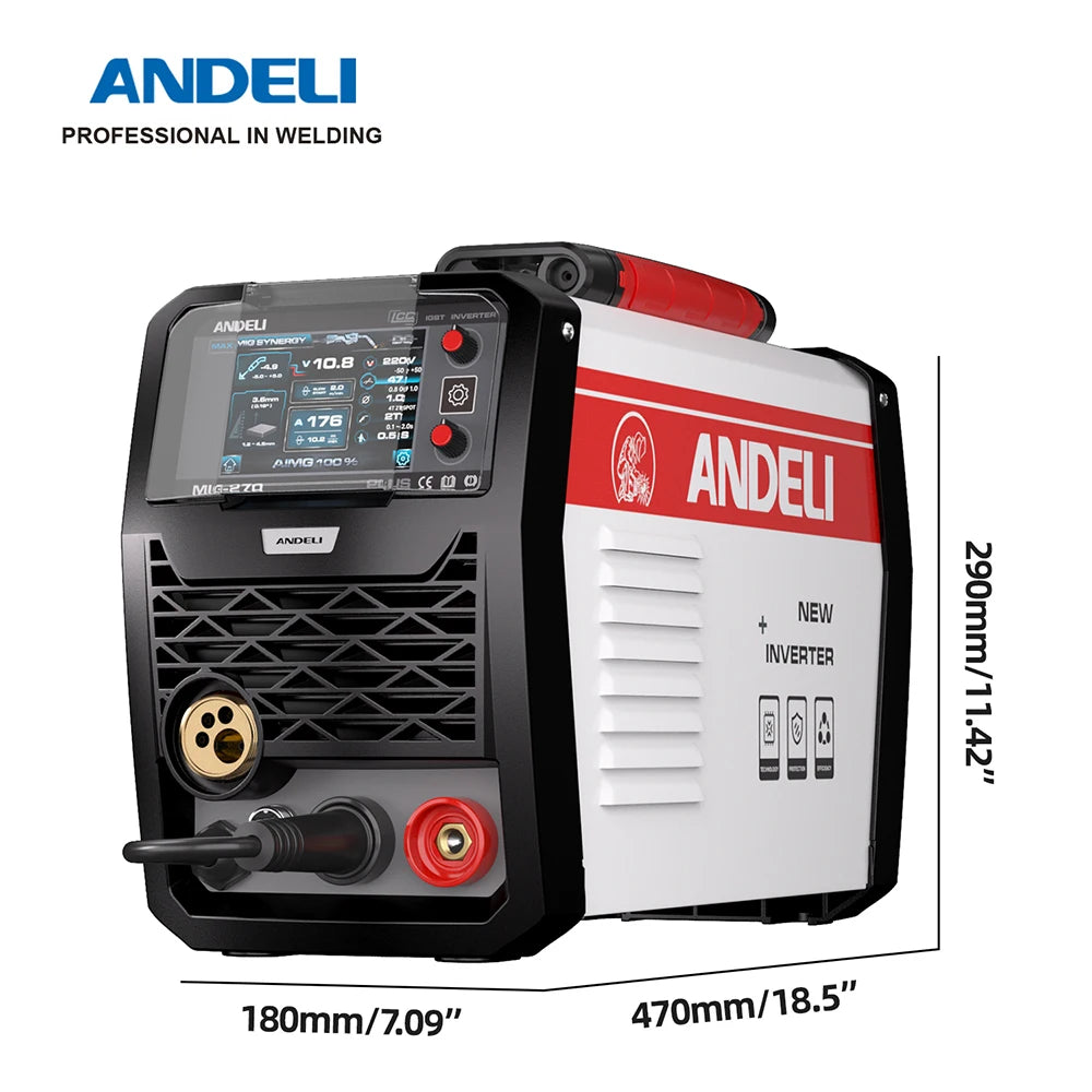 Andeli 200A Semi Automatic Welding Machine MIG TIG MMA Inverter Welder Spool Gun Compatible