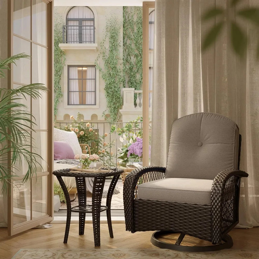 Angduo 3 Piece Patio Furniture Set With Cushions Khaki