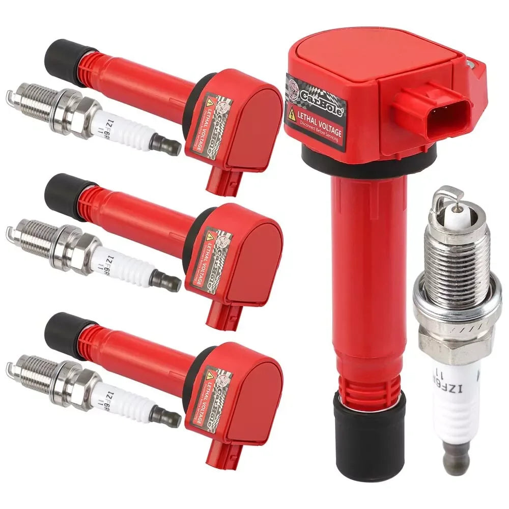 4 Pack Ignition Coil Platinum Spark Plug For 2006 2011 Honda Civic 1 8L UF582