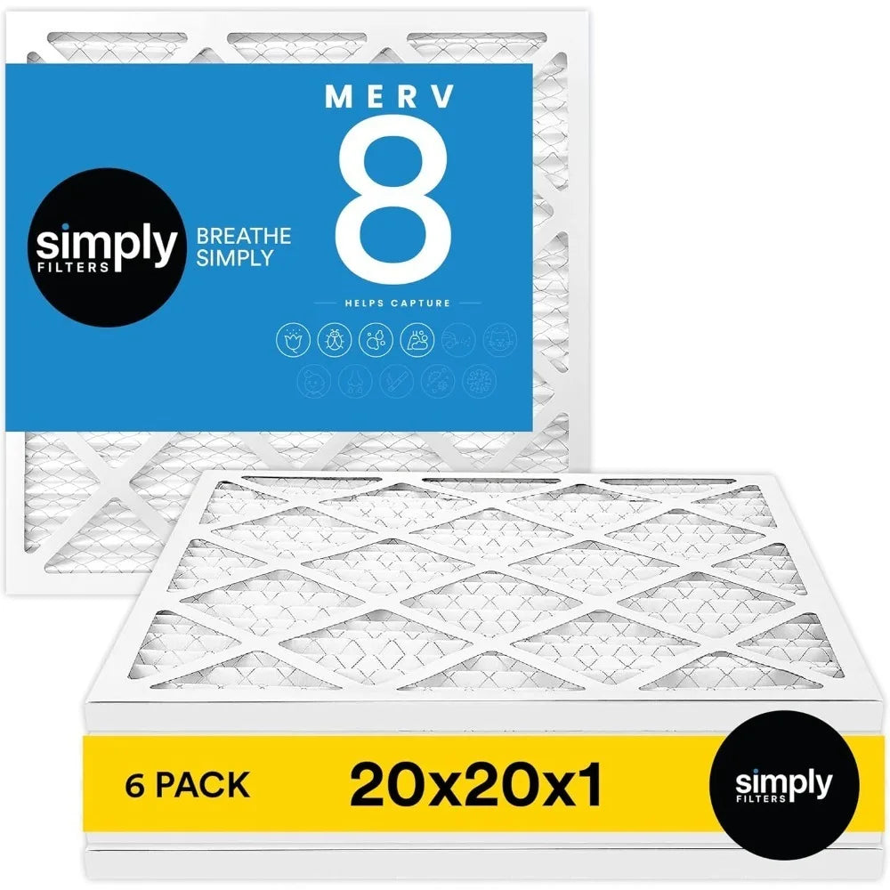 20x20x1 Air Filter MERV 8 MPR 600 6 Pack Furnace Filter