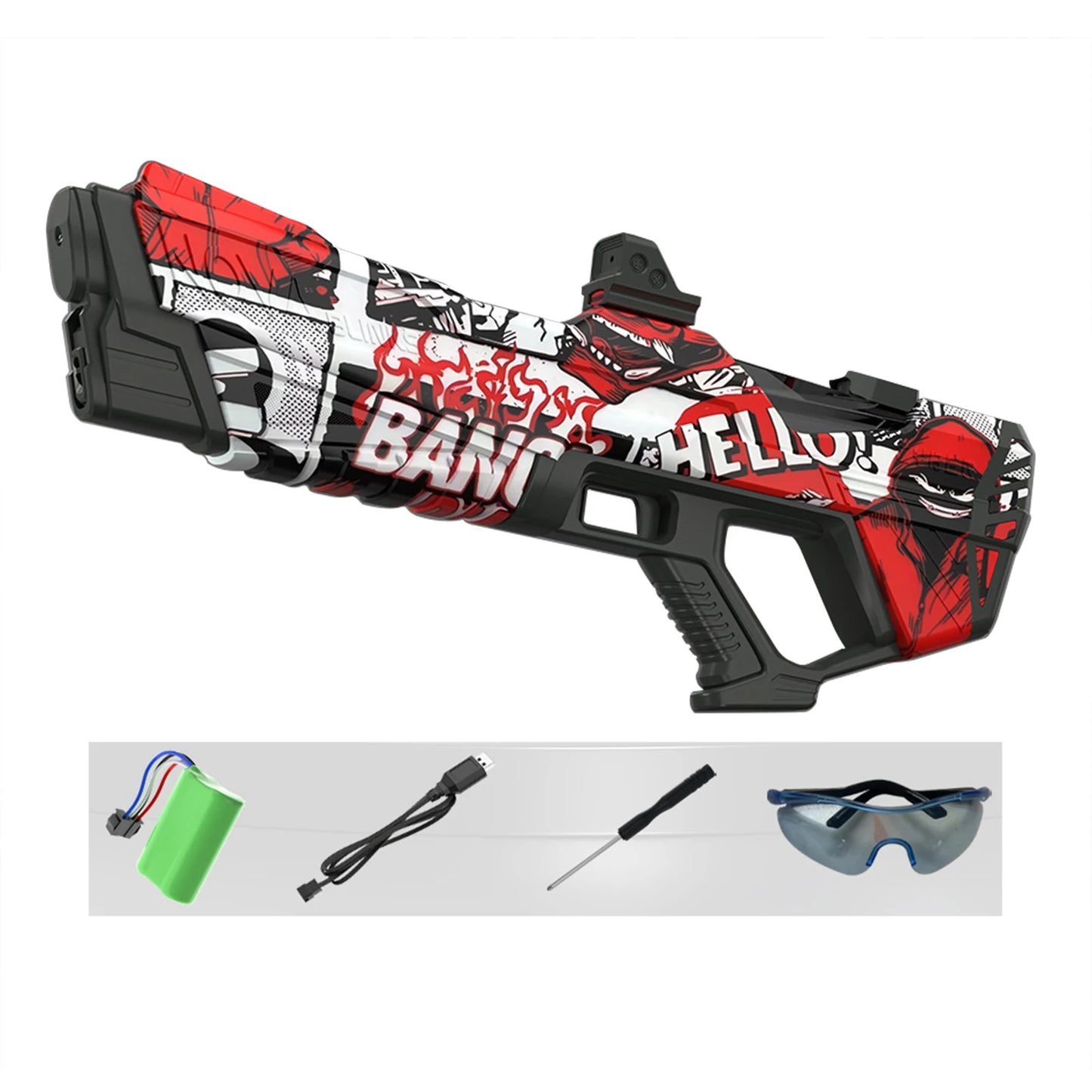 Automatic Electric Water Gun Battery Powered Squirt Blaster for Adults and Kids with Auto Suction Summer Pool Beach Toy