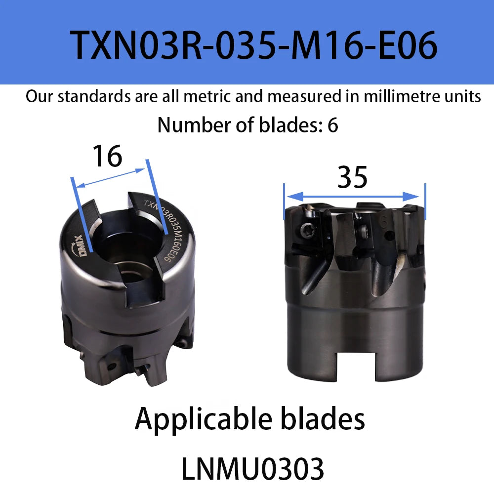 DMIX EXN03R Milling Cutter Bar LNMU0303 Fast Feed Double-sided Insert Tool milling Tool Holder