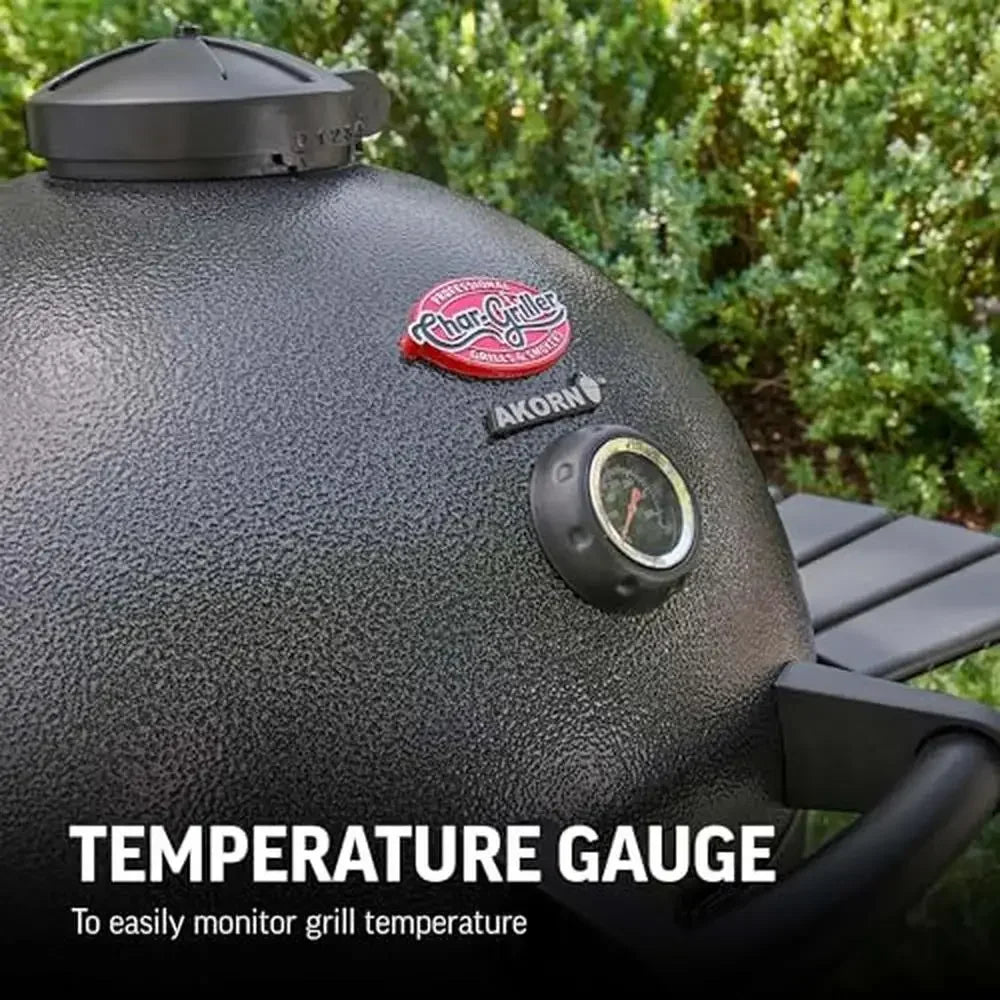 20" Kamado Charcoal Grill & Smoker with Cast Iron Grates 447 Sq Inch Cooking Area Triple-Walled Steel Insulation Locking Lid &