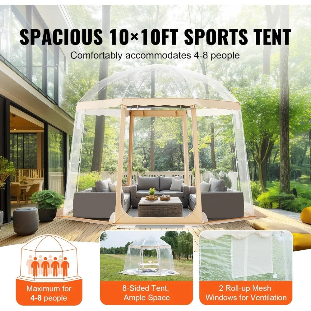 Upgraded Pop Up Bubble Tent For 4 To 8 People Outdoor Dome