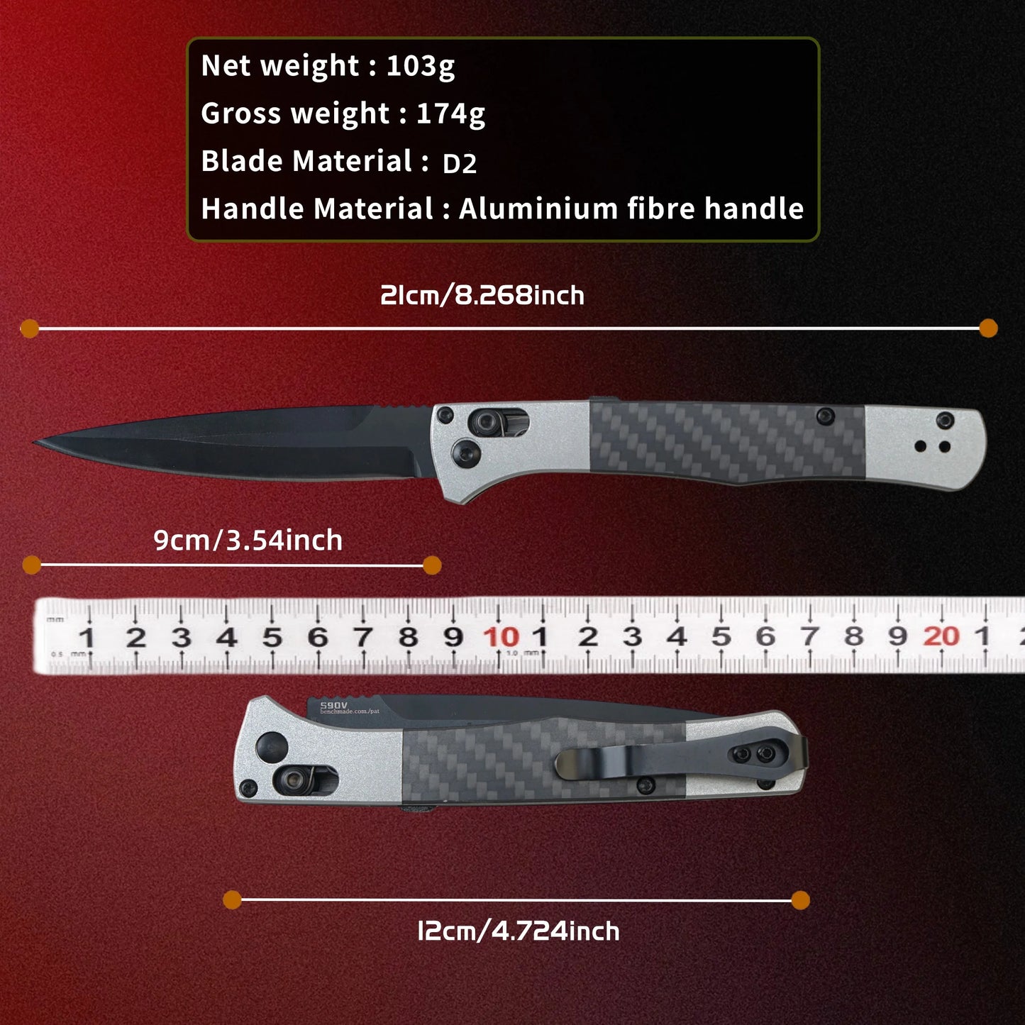 Portable Multifunctional Tactical Folding Knife with Carbon Fiber Handle and CNC Precision Grinding Process