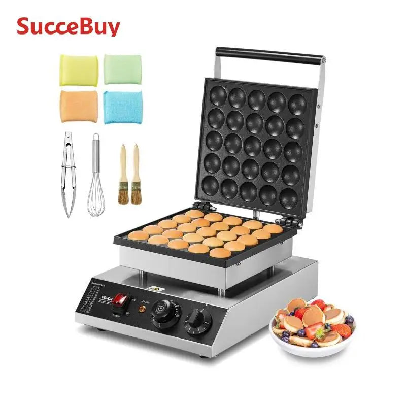 SucceBuy 25Pcs Electric Waffle Maker Mini Dutch Pancake Dorayaki Machine
