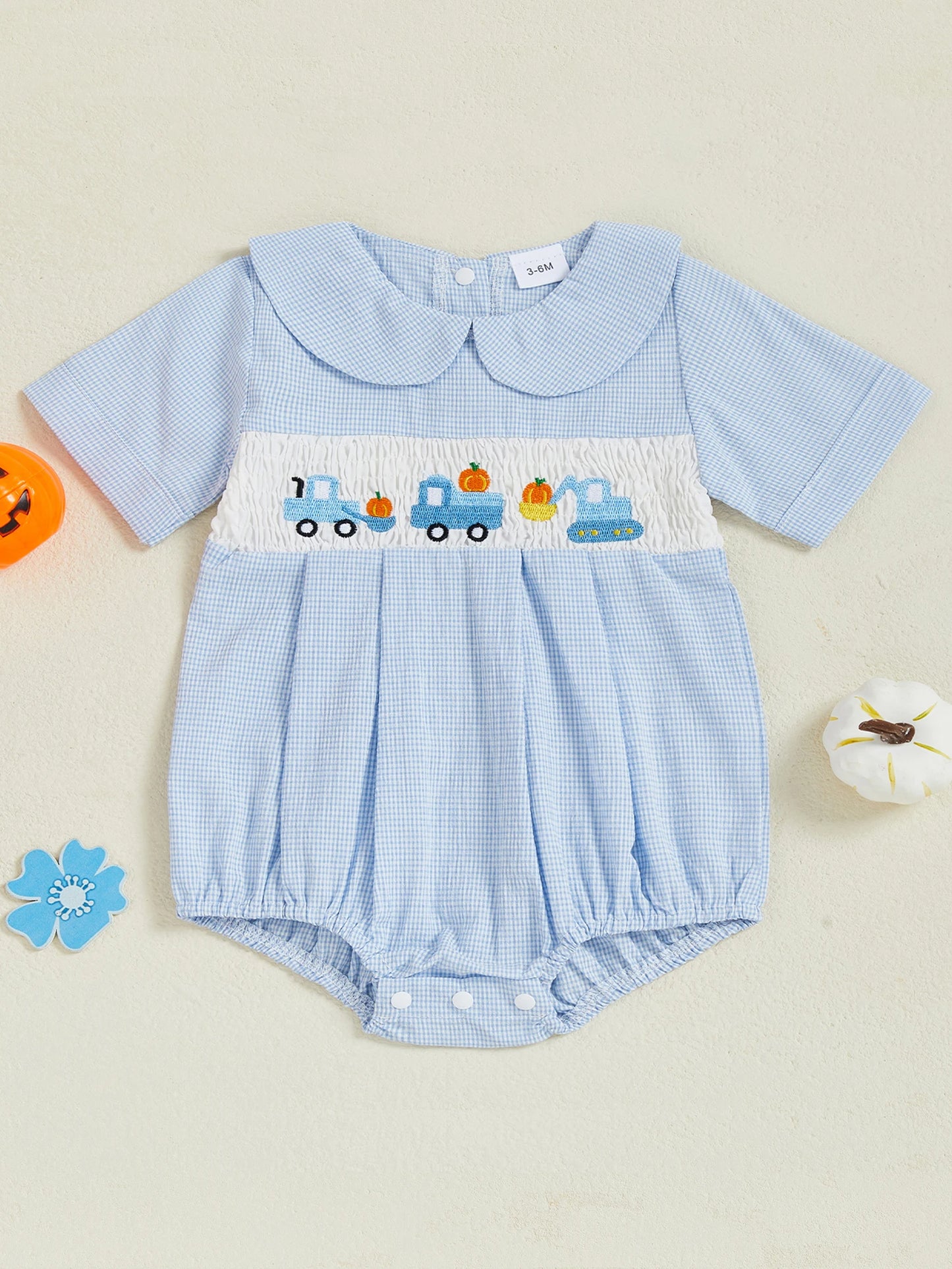 Toddler Autumn Sunflower Romper Long Sleeve Peter Pan