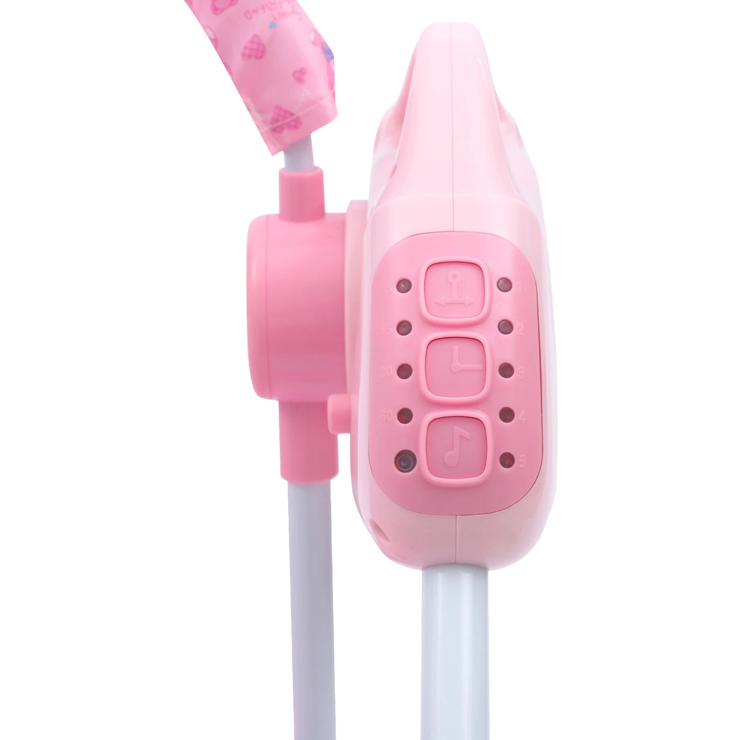 Baby Cradle Swing Remote Auto Swing Bed Cradle Portable Swing Stand Seat For 0 To 18 Months Baby Five Gears Adjustable Pink No Battery