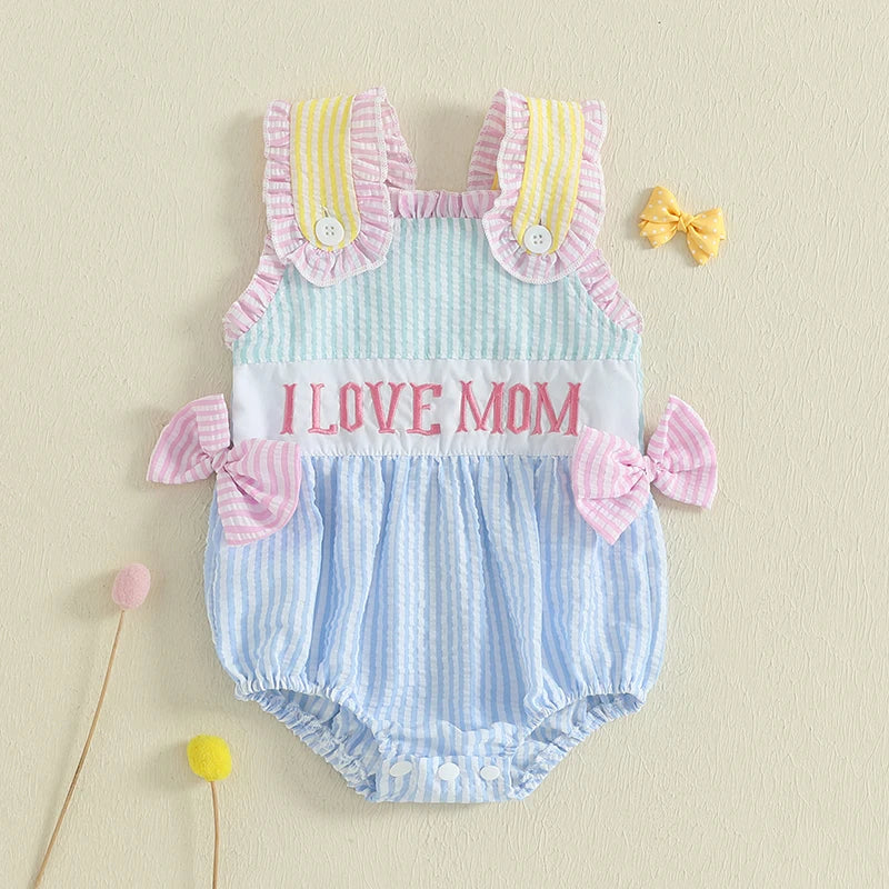 Toddler Floral Sleeveless Romper With Ruffle And Bow