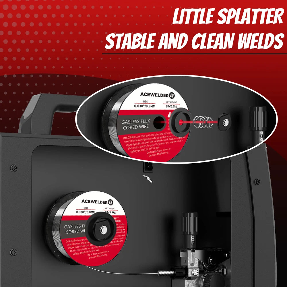 ACEWELDER Flux Core MlG Welding Wire 0.030/0.035 Inch Low Splatter Carbon Steel Gasless MlG Welding Wire 2-Pounds (3 Pack)