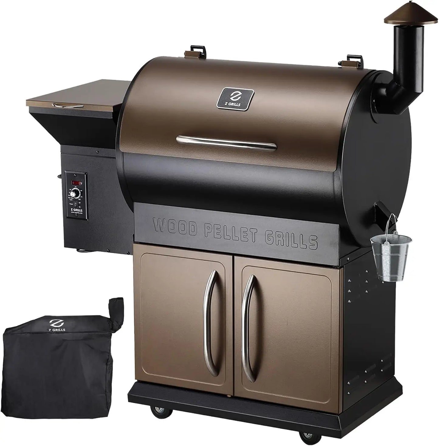 XMSJ Wood Pellet Grill Smoker With PID Control Rain Cover 700 Sq In Cooking Area
