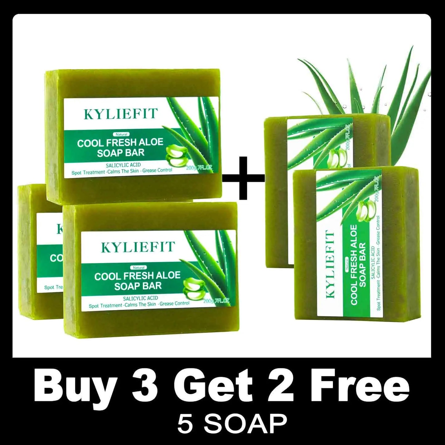AILKE Aloe Vera Whitening Soap For Acne Clear Radiant All Skin Types Vegan