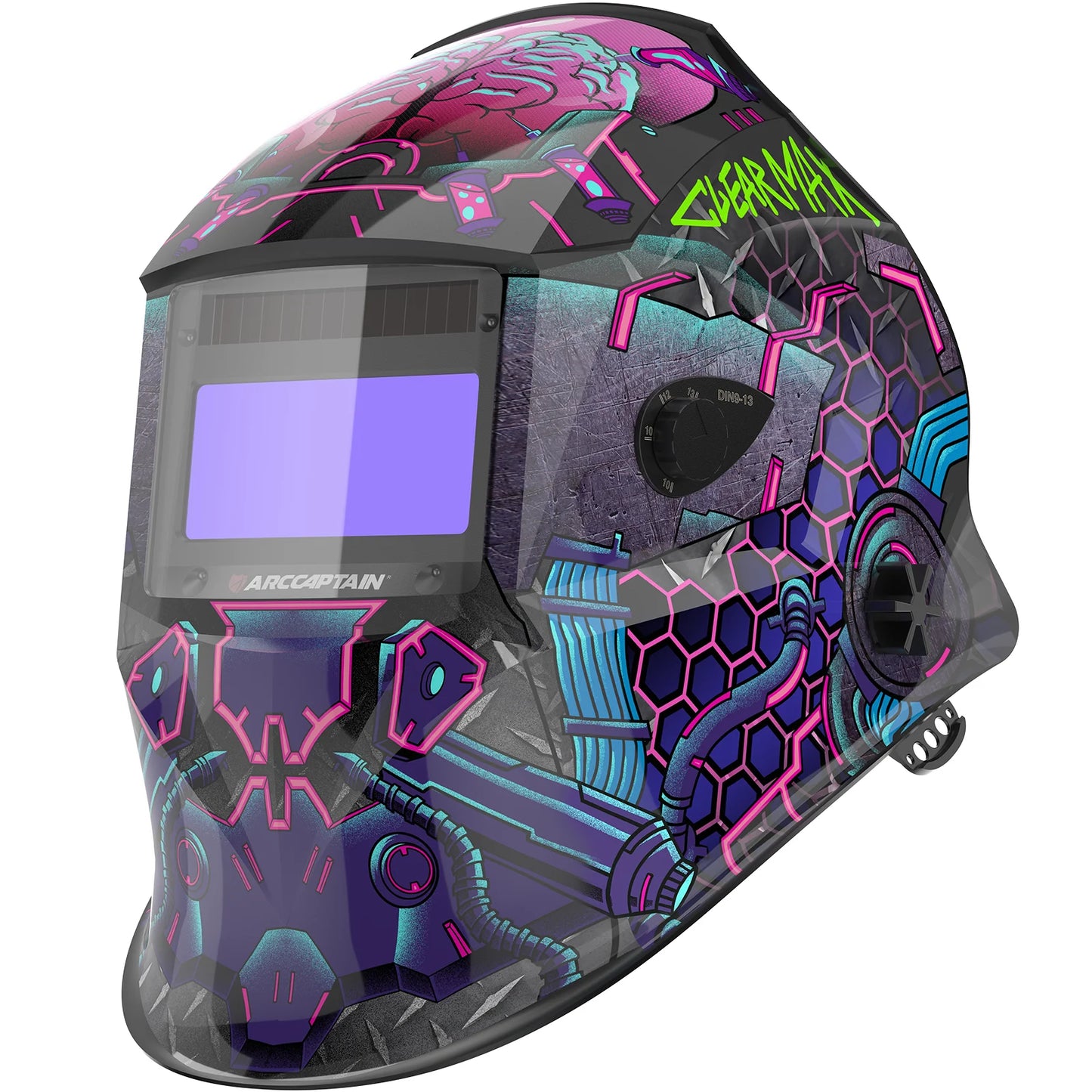 ARCCAPTAIN Welding Helmet Welder Mask Chameleon Large View True Color Solar Power Auto Darkening Welding For Arc Weld Grind Cut