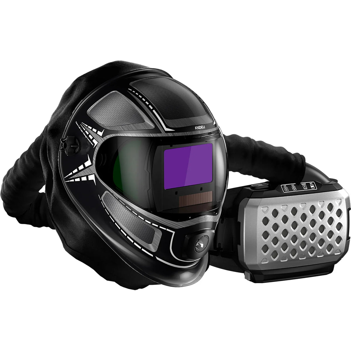 ANDELI Air Purifying PAPR Welding Helmet Auto Darkening Respirator Kit
