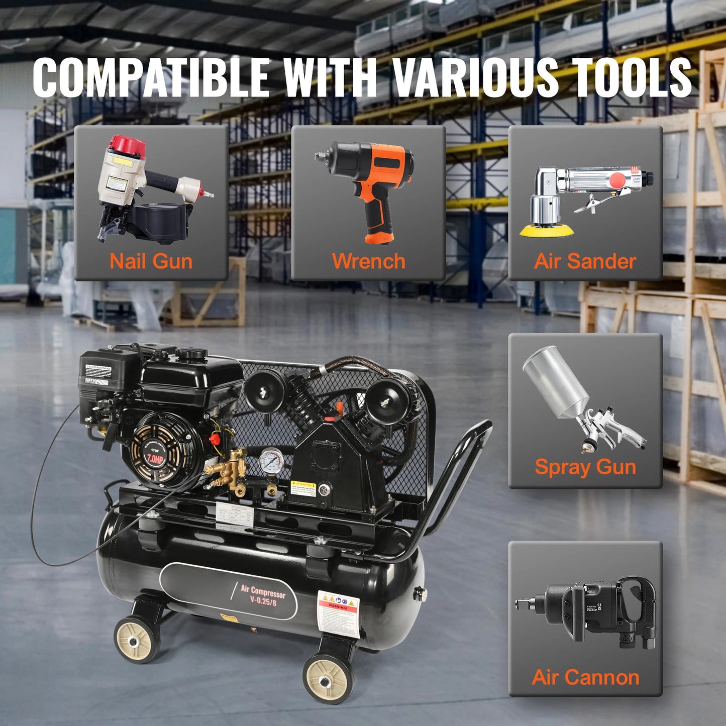 Electric 15HP Air Compressor 10 20 30 Gallon Tank 115 PSI For Workshop