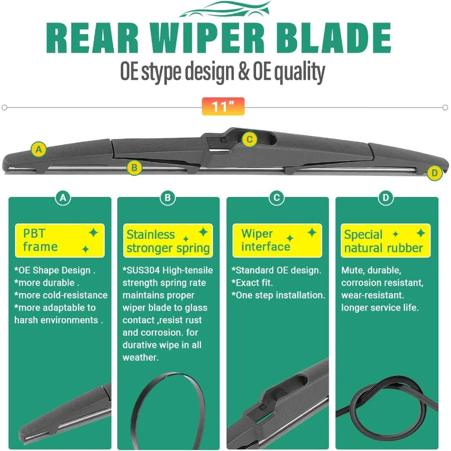 26 20 11 Windshield Wiper Blades Replacement for Kia Carnival 2022 2023 2024 Front And Rear Wipers Set OEM Quality
