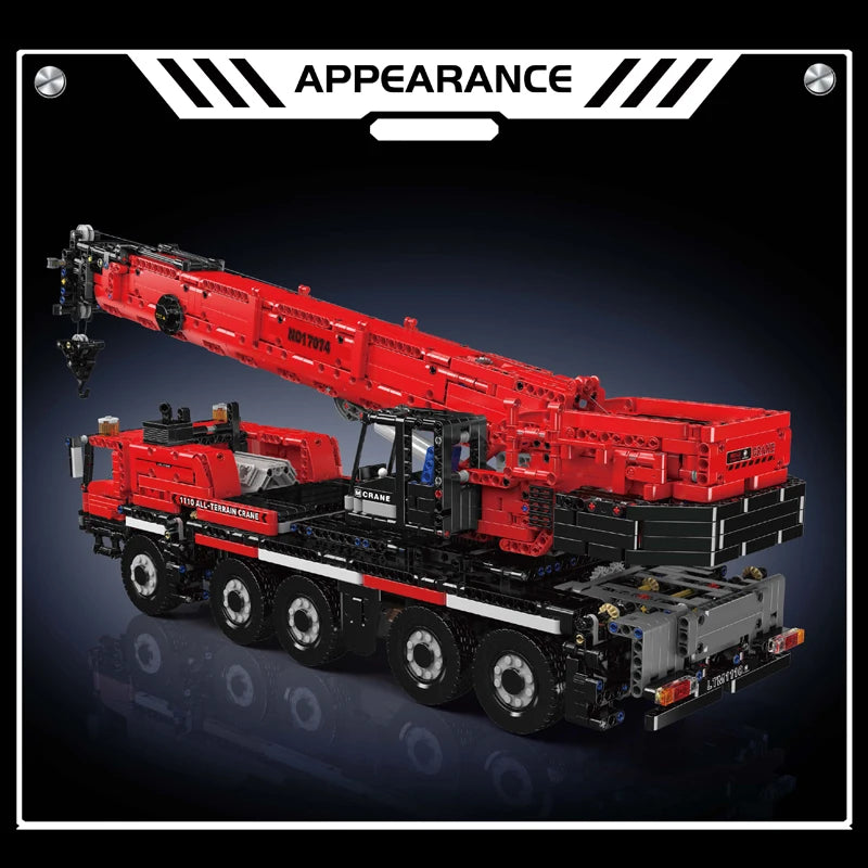 Mould King 17073 17074 RC LTM 1110 Crane Building Block Engineering Truck Set for Kids Christmas Gift