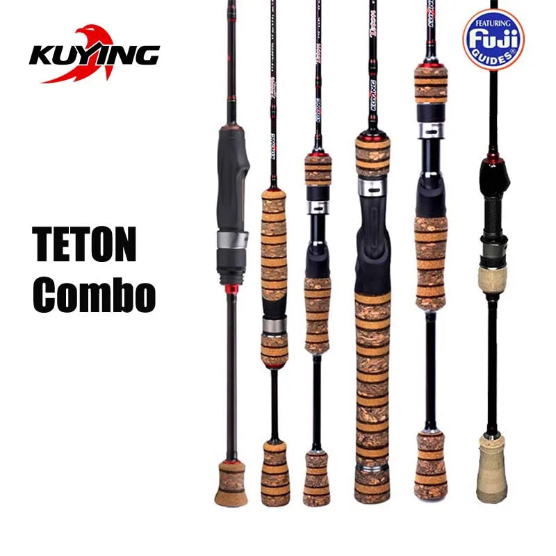 Kuying Teton Super Ultra Soft Light Baitcasting Spinning Lure Fishing Rod Combo 1.56m 1.8m 1.86m 1.9m 1.92m 1.98m