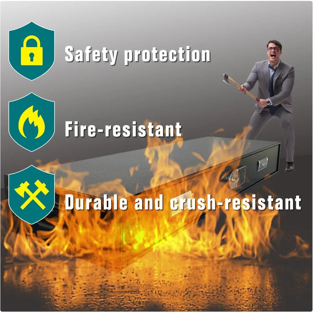 Under Bed Gun Safe Drawer for AR Rifle Long Storage Case for Car Trunk Gun Storage Rifle Safes for Home Rifle and Pistols