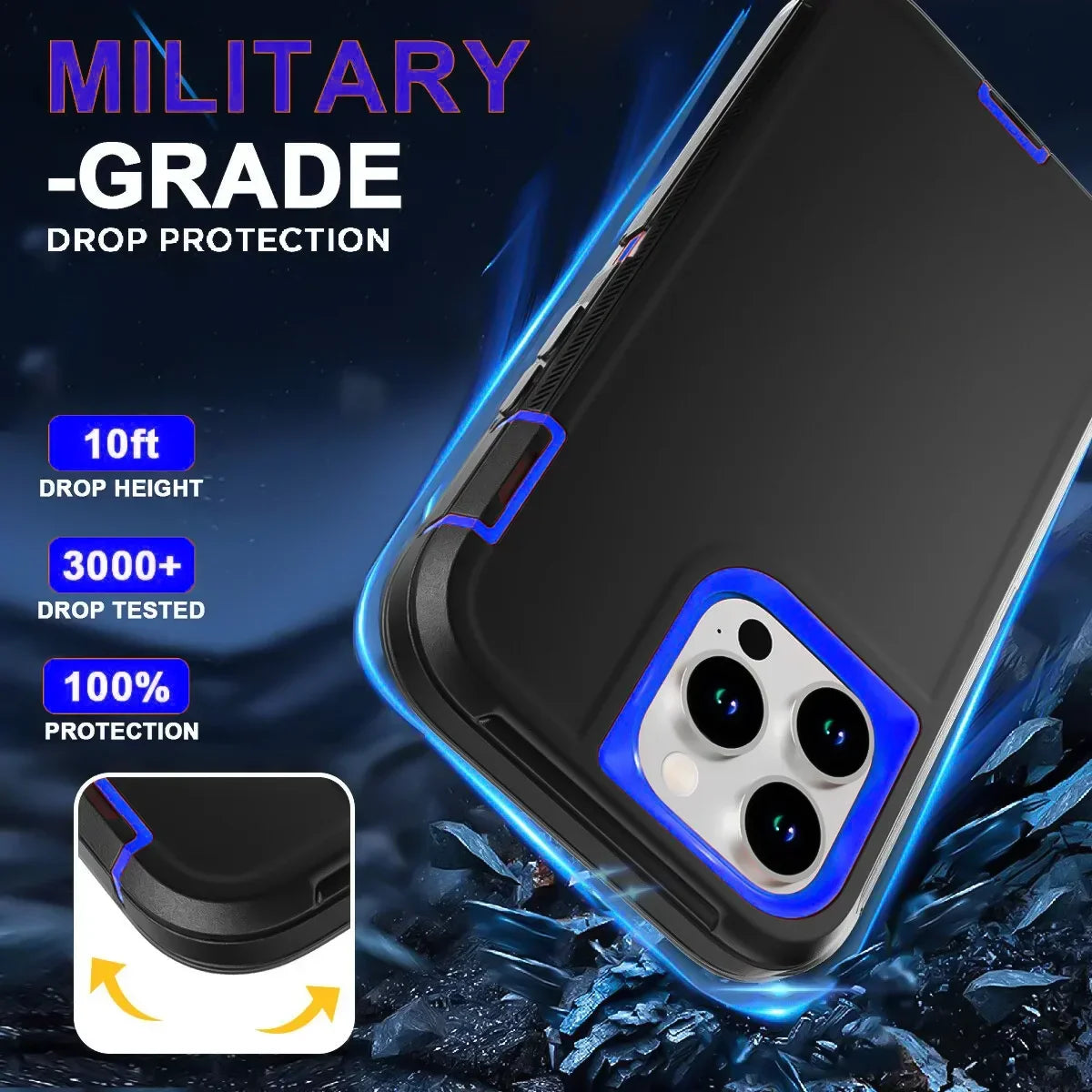 Shockproof Armor Defender Phone Case For IPhone 17 16 Pro Max 15 14 Plus