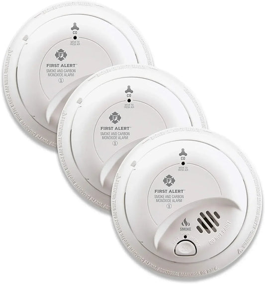 BRK SC9120B Hardwired Smoke And CO Detector With Battery Backup White Pack Of 3