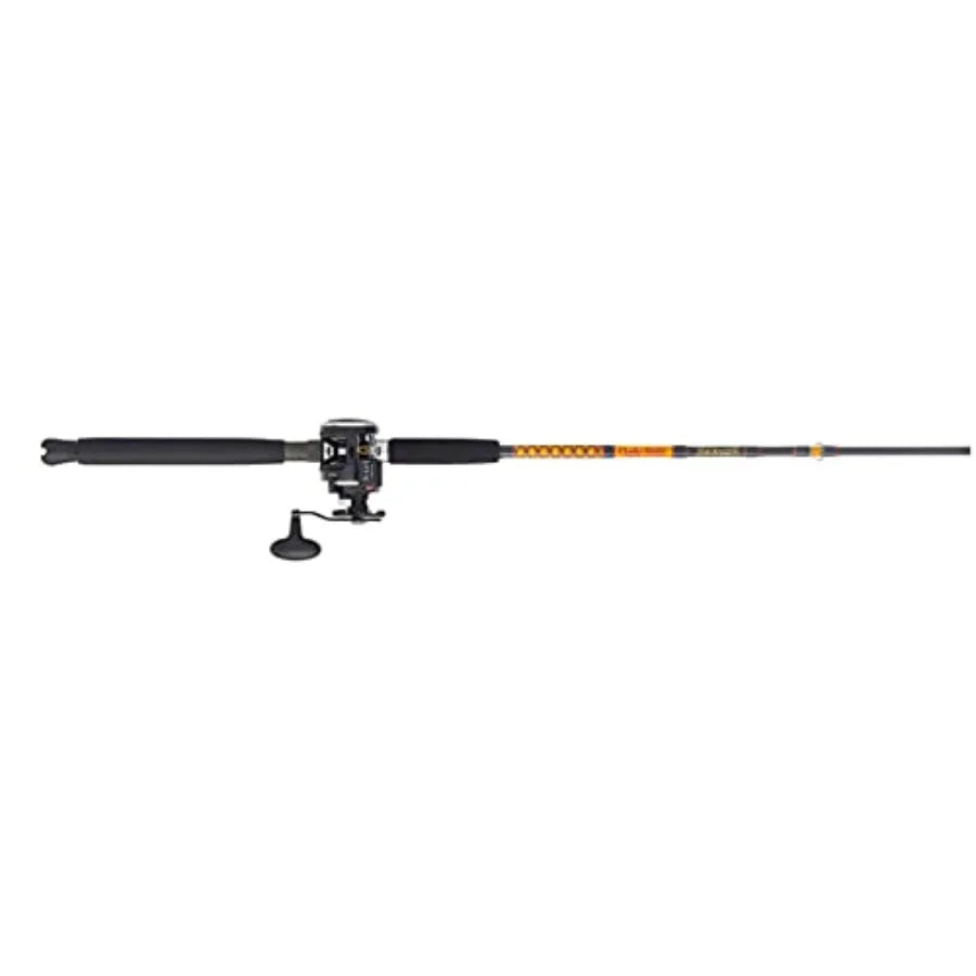 Bigwater Casting Fishing Rod Penn Rival Level Wind Conventional Reel Combo with Heavy-Duty Graphite Construction and Black Fini