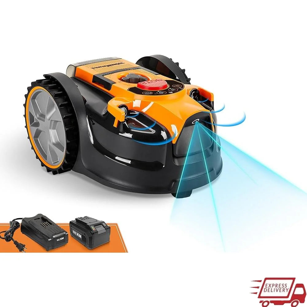 Wireless Robot Lawn Mower with Optical Navigation and Obstacle Avoidance for Small Lawns 1500 to 2000 Square Feet