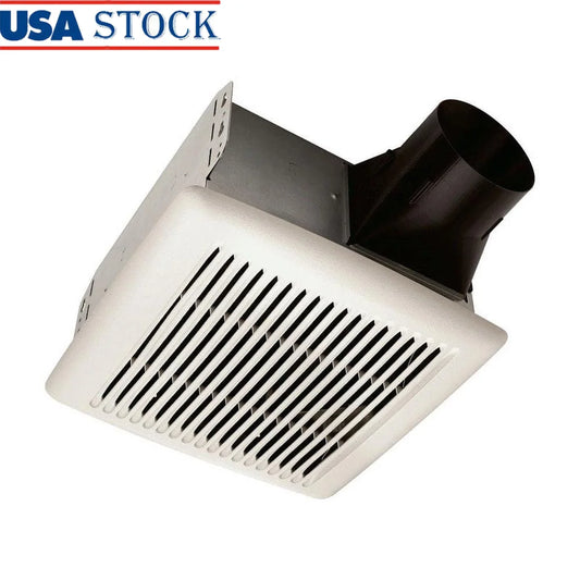 Single Speed A110 Ventilation Fan 110 CFM Bathroom Exhaust Fan 4 Inch Duct Horizontal Discharge Steel Housing 3 Sones for 105 Square Feet Area