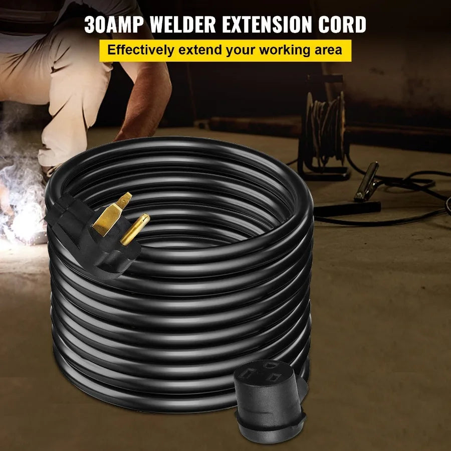 Welder Extension Cord 30A 25Ft 250V NEMA 650 Plug 10 Gauge
