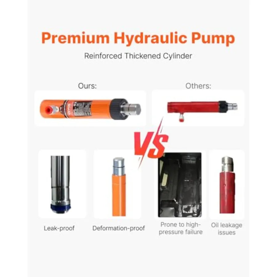 Porta Power 12 Ton Portable Hydraulic Jack Kit With 4.6 Foot Hose Long Handle