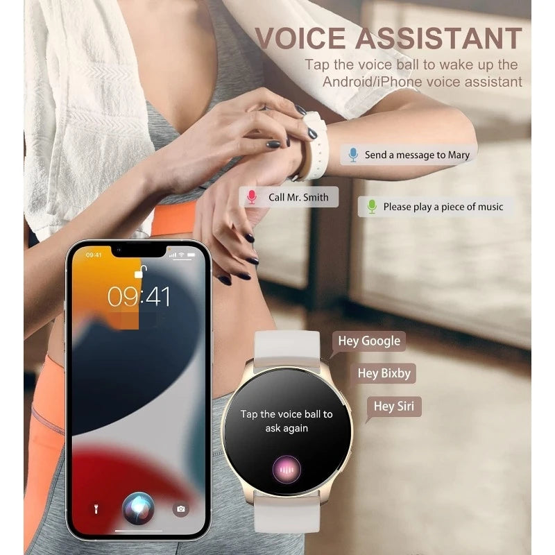 Smart Watch for Women with Call Function and Fitness Tracker Waterproof Smartwatch Compatible with Android and iOS 1.32 Inch HD Display