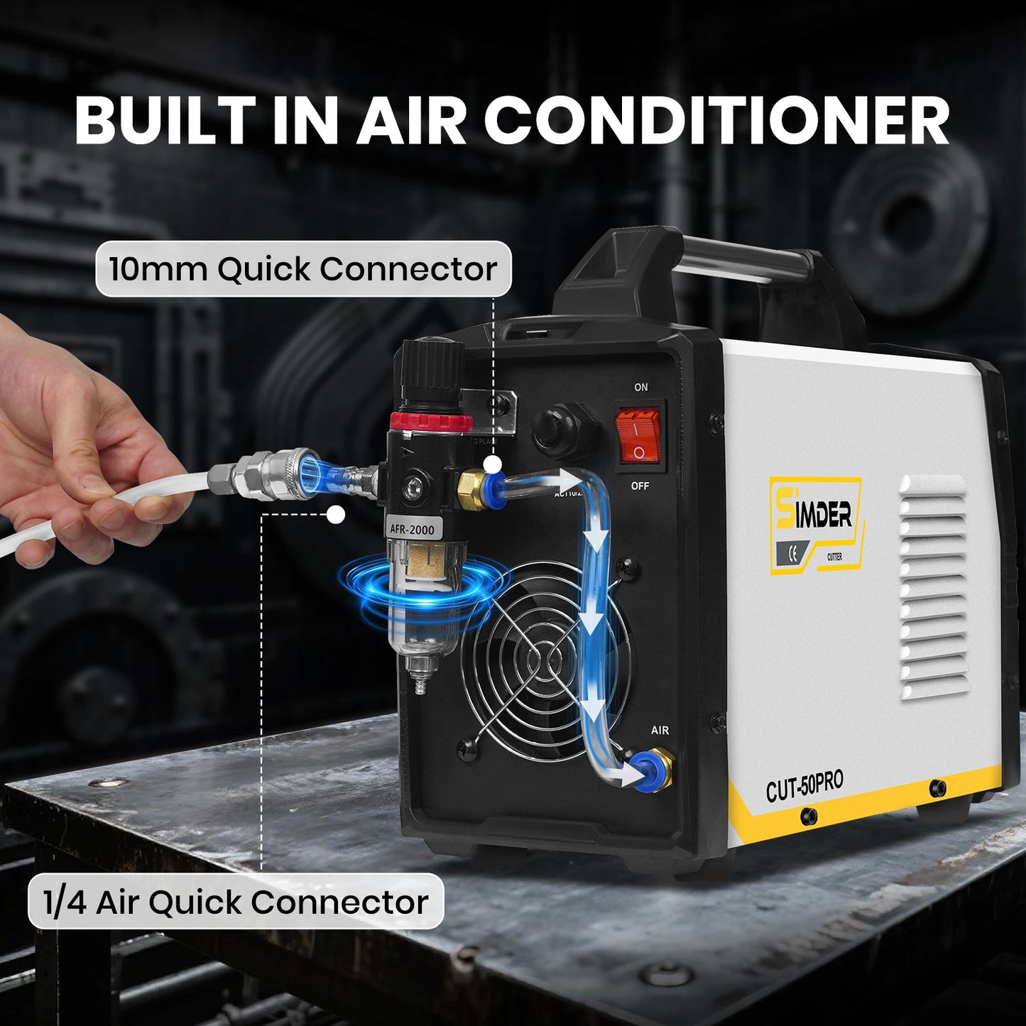 SIMDER Plasma Cutter 50 Amp Non Touch Pilot Arc LED Display 110V 220V 2T 4T