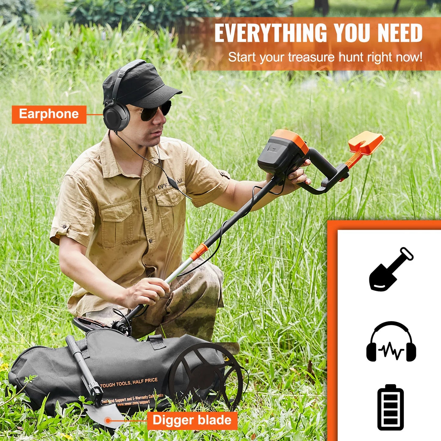 SucceBuy Metal Detector With 8 Inch Waterproof Coil And High Accuracy Pointer