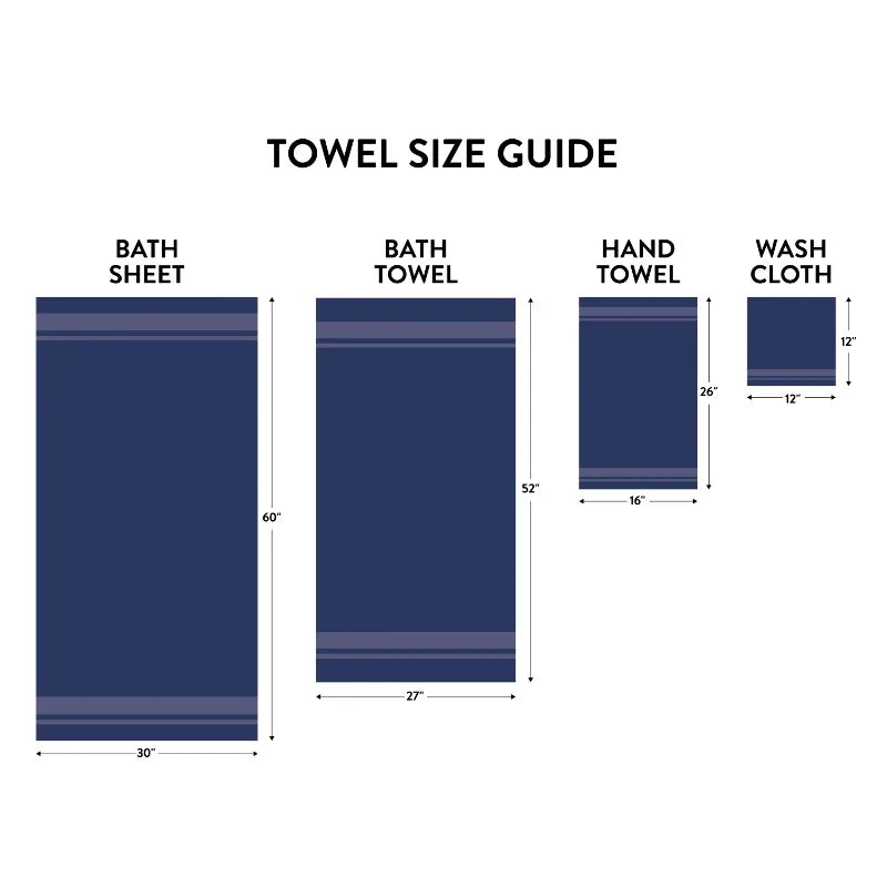 18 Piece 100 Percent Cotton Towel Set with 4 Bath Towels 4 Hand Towels and 10 Face Towels Soft and Super Absorbent