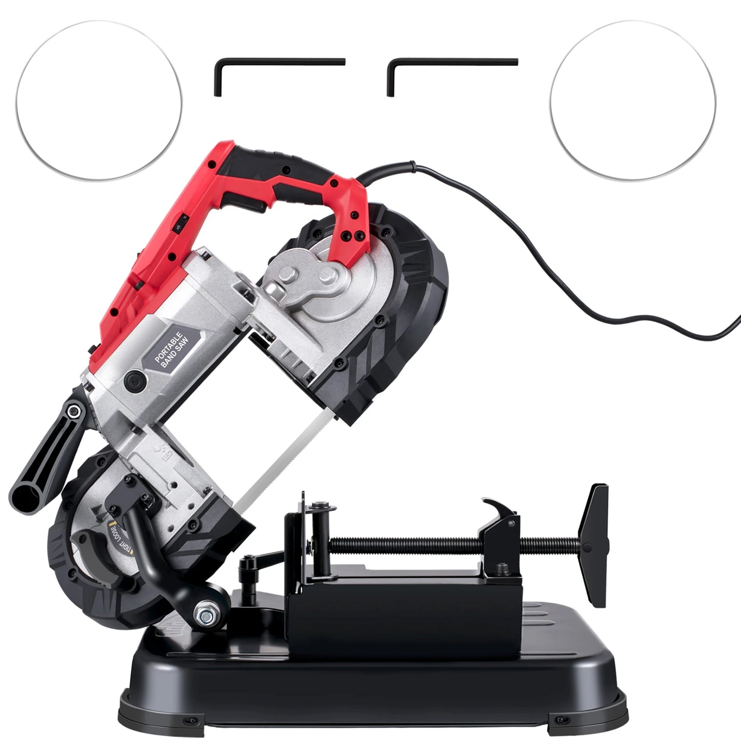 SucceBuy Portable Band Saw 5 Inch Cutting Capacity Cordless 10 Amp Motor