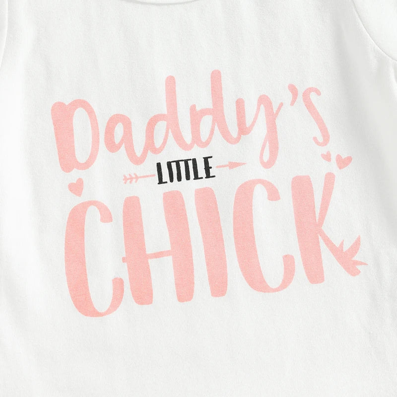 Baby Girls Easter Ruffle Sleeve Bunny Outfit Set Headband