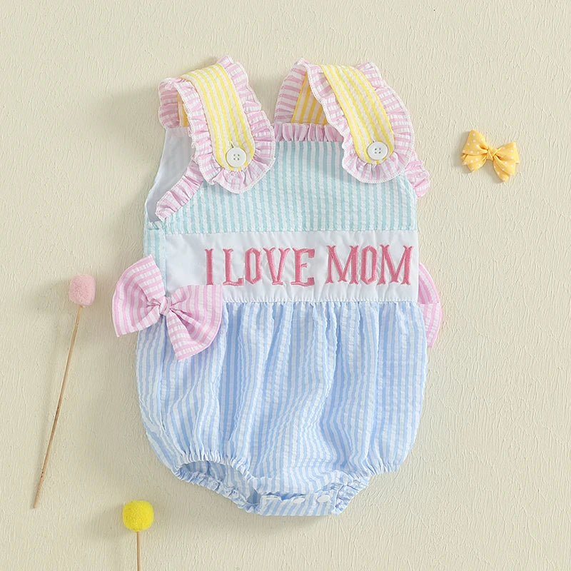 Toddler Floral Sleeveless Romper With Ruffle And Bow